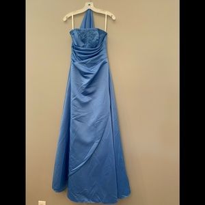 Satin formal dress with shawl